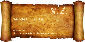 Mendel Lilla névjegykártya
